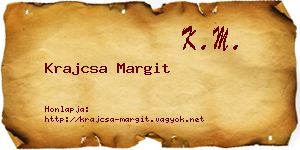 Krajcsa Margit névjegykártya
